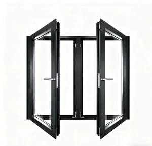 Factory Price Aluminum Window Casement Tilt and Turn Single Double Glass Grill Design Awning Hinge Swing Lowe Glass French Passive Window and Door with Nfrc