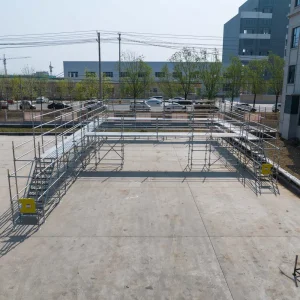 Deformation Resistant Modular Steel Kwikstage Scaffold System for Building Renovation
