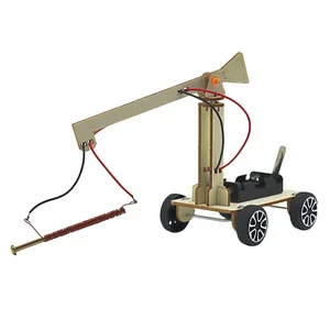 Small DIY Handmade Wooden Science Education Toys-Electromagnetic Crane for Kindergarten &amp; Primary School Students