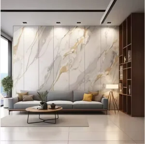 Durable 1220*2440mm Spc Wall Panel UV Marble PVC Marble Sheet for Interior Decoration