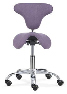 a Superior Quality Salon Gas Lift Stool-Saddle Seat, Back Rest, Ring Foot Rest