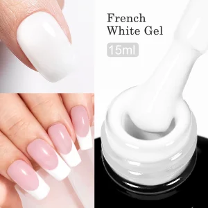 French White Series 15ml Professional Uv Gel Salon Products Nail Supplies White Pink Color Gel Polish