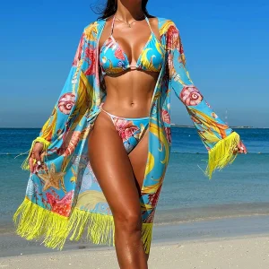 New 3PCS Swimwear Bikini Fashion Bathing Suits Long Sleeve Swimsuit Three 3 Piece Set Swimwear Plus Size Beachwear