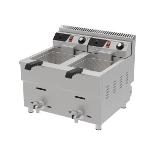 Two Cylinders Big Capacity 36L Gas Deep Fryer Canteen Commercial Use