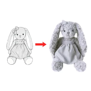 New Style Customize Large Popular Choice Grey Soft Rabbit Plush Toys Kids Friendly Stuffed Animals Plush Toys Christmas Present