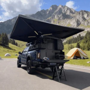 Adventure Ready Pop up Truck Camper Featuring Large Gear Storage and Rack Options