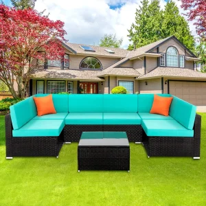 Top Selling Rattan Garden Furniture Weathered Teak Outdoor Sofa Modern Outdoor Furniture