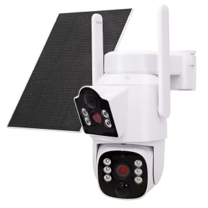 Wireless Solar Floodlight Security Camera 8MP Two-Way Audio CMOS Sensor Outdoor Night Vision Cloud Storage