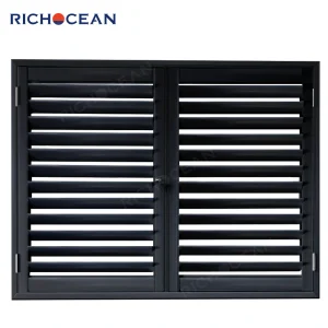 RICHOCEAN High Quality Residential Aluminum Alloy Fixed Shutters Windows Adjustable Security Louver Window