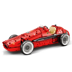 Reobrix 1:8 Scale Classic F1 Racing Car Construction Toy with Visible V12 Engine Real Linkage