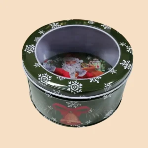 Promotional Metal Box with Window Cookie Tin Set Metal Tin Christmas Gift Box Packaging