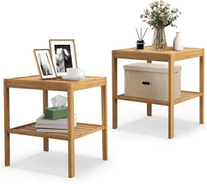 Mesa de Cabeceira de Bambu para Quarto