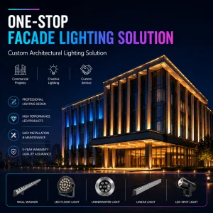Customized Design Architectural Lighting Outdoor Wall Neon Lights Waterproof RGB Linear Facade Lighting Solution
