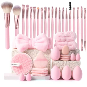 40PC Synthetic Hair Beauty Tools Large Combination Set Face Makeup Brush Full Set Angular Blush