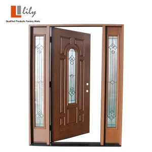 Us Standard Exterior Prehung Fiberglass Door with Sidelite for Villa