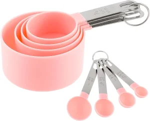 Measuring Cup and Spoon Set with Stainless Steel Handles 8-Piece Baking &amp; Liquid Measuring Tool Made in China
