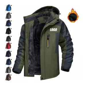 Custom Outdoor Winter Jacket With Hood Men Coat Wind Breaker Custom Work Jacket Custom
