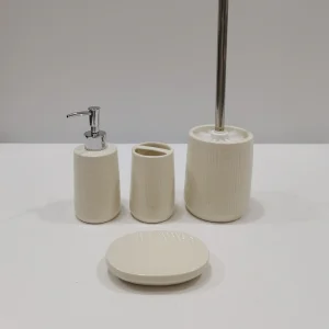 Cheap Bathroom Accessories 4pcs Set Toilet Brush Soap Dispenser Ceramic Bathroom Set Kuwait
