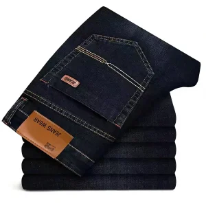 Jeans for Men Multi-Color Slim Straight-Leg