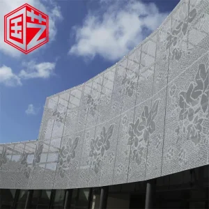 2mm Building Material Aluminum Facade Cladding Outdoor Decorative Engraved Perforated Sheet for Curtain Wall Panel