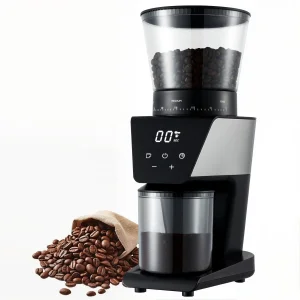 Touch - Screen Coffee Grinder - 160W, 30 Adjustable Grinding Levels, Conical Burrs, Detachable Containers