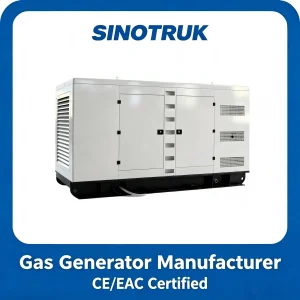 مجموعة مولدات الغاز الطبيعي من سينوتروك المثبتة على هيكل متحرك 250kw لتوفير الطاقة الصناعية