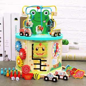 Wooden Baby Frog Busy Box Montessori