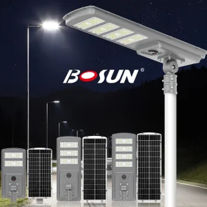 BOSUN IP65 Waterproof Custom IP65 Outdoor All in One Solar Street Lights High Quality Long Lifespan Solar Panel Street Lights