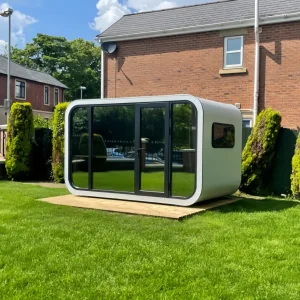 Preço de Cápsula Espacial Modular Moderna, Pódio de Ginásio, Vilas Móveis Luxuosas 2 Banheiro Prefabricado, Casa Tiny da Apple, Cabana de Estrutura de Aço Prefabricada