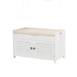 New Style Entryway Bench with Door Cabinet, Adjustable Shelve