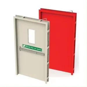 Customized Professional CE Standard 90 Minute Commercial and Industrial Single Leaf Fire Door with Glass Window