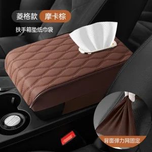 Premium Car Armrest Cushion with Concealed Tissue Holder
