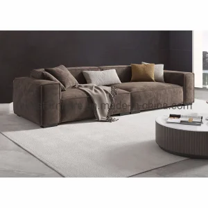 Sofá moderno e confortável para sala de estar, móvel, sofá de três ou quatro lugares, couch marrom