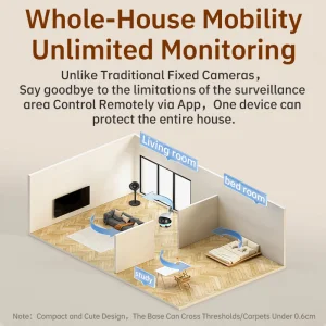 Real-Time Alarm Wireless Classic-Style Pet Camera off-Grid Running Robot, Precise Tracking of Unusual Activities Living Room Plastic