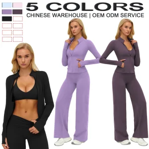 Women Sportswear Fleece Yoga Set Loose Casual Fitness Wear Online Cheap