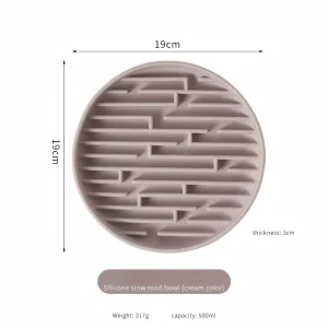 Green 317g Silicone Slow Food Bowl Easy Clean Dishwasher Safe Pet Feeder for Fast Eaters