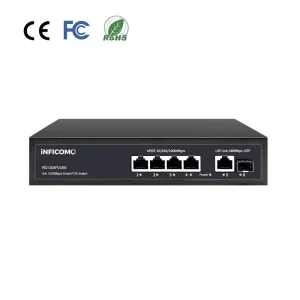 IEEE802.3af/at 4 Port All Gigabit 48v Poe Switch