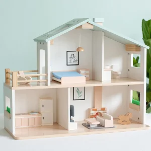 Interactive Wooden Dollhouse