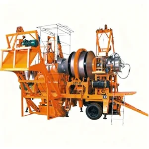 Small Mobile Asphalt Batching Plant Continuous Drum Mixer Hot Mix Asphalt Production Equipment Trailer Mounted Unit