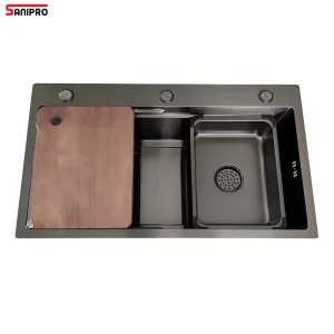 Sanipro Factory Price Anti-Scratch Kitchen Sink Stainless Steel Handmade Single Sinks with Cutting Board and Inner Bowl