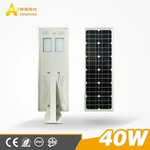 Ce RoHS IEC BV Working Mode Settable 160lm/W 40W LED Solar Street Light