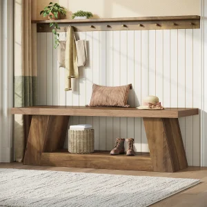 Space-Saving Narrow Entryway Bench