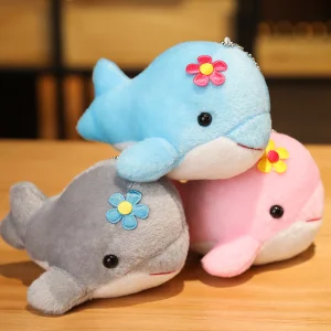 Factory Price Custom 12cm Cute Whale Plush Stuffed Animal Toys Mini Dolphin Plush Peluche Doll Keychain Dolphin Pendant