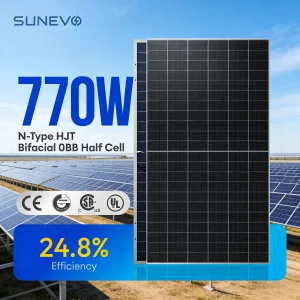 Wholesale Price SunEvo HJT N Type Solar Panel 550W 580W 600W 700W 750W 770W Eu Warehouse High Efficiency Home Use Solar Panels
