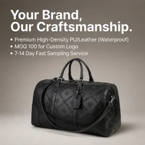 Vegan Leather Duffel Backpack Set