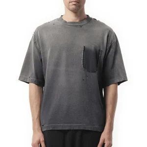 Heavyweight T-shirt Men Graphic Sun Faded Crew Neck Cropped Boxy Tees Screen Printed Tshirt Custom
