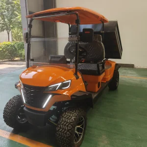 2 Seater Dump Golf Cart with Tilting Box, Hotel Resort Electric Shuttle