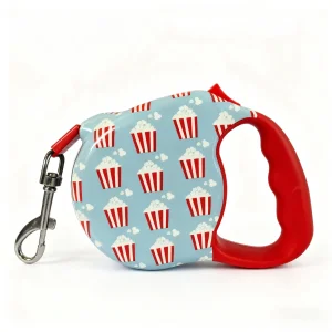 Fun Popcorn-Pattern Automatic Retractable Pet Leash