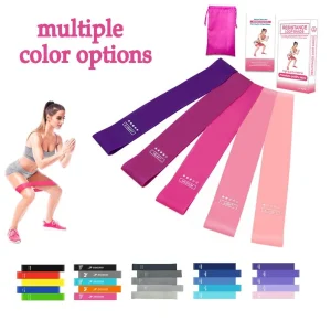 Custom Logo Mini Loop Fitness Bands Set Elastic Latex Resistance Training Equipment Home Gym Workout Yoga Resistance Bands