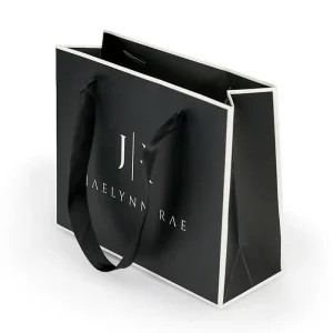 Bolsa de regalo negra mate de lujo